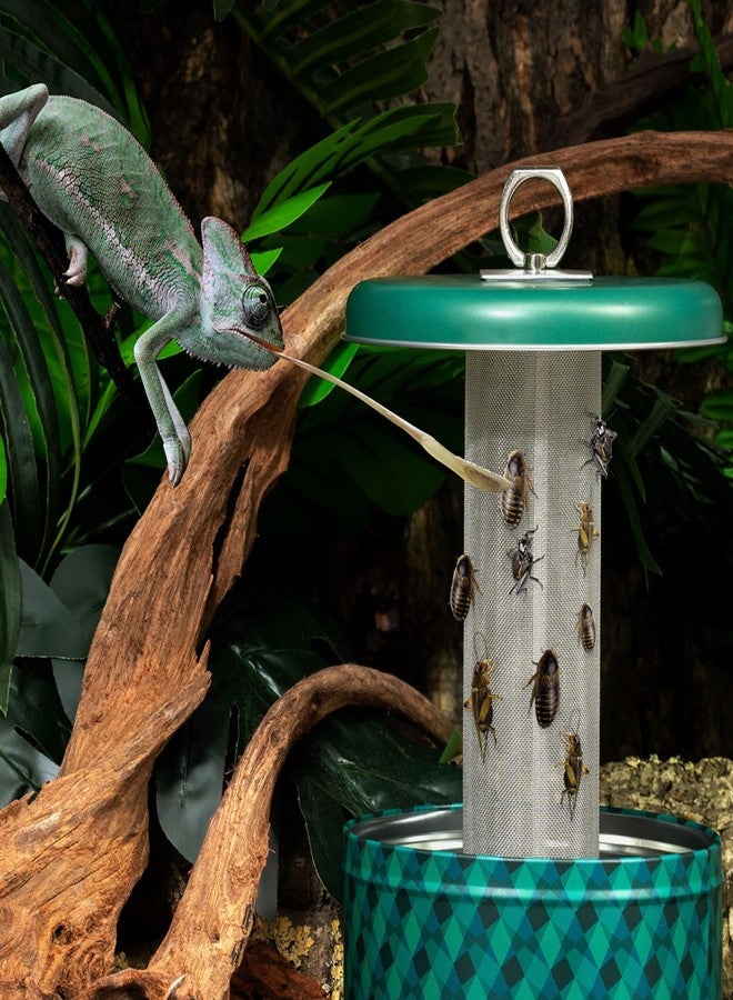 Abustle pig Chameleon Feeding Bowl,Hookable Lizard Feeder with Metal Mesh Column for Prey to Climb and Move,Suitable for Lizard, Iguana, Gecko,Bearded Dragon - Image 3